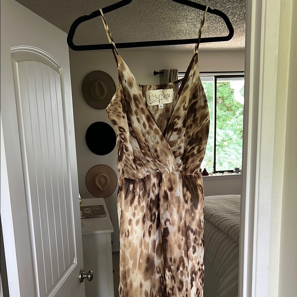 Rory Beca mini/maxi Dress XS, neutral tone leopard print